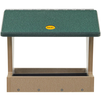 Medium Hopper Bird Feeder in Taupe and Green Recycled Plastic