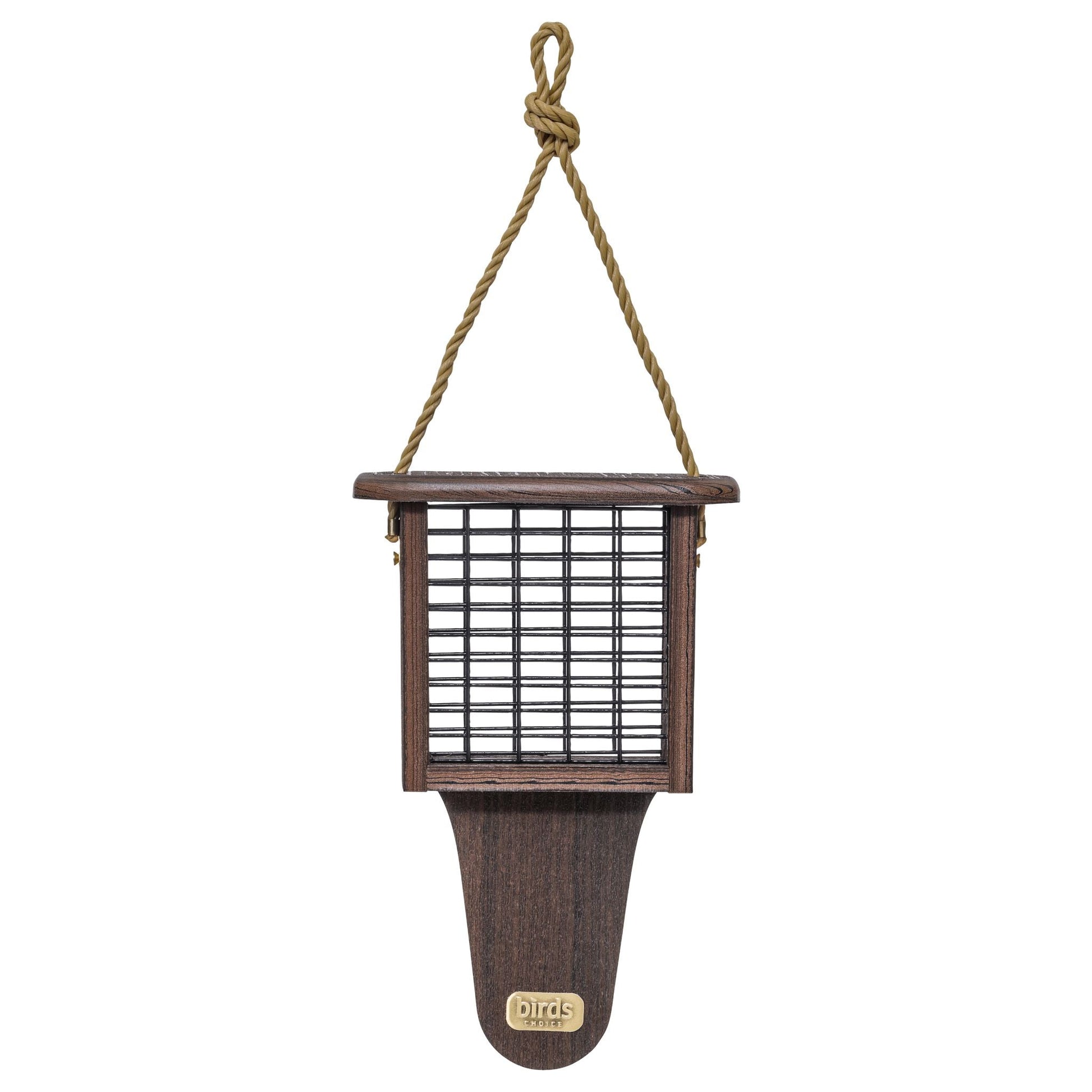 Tail Prop Suet Feeder Spruce Creek Collection in Brazilian Walnut Recycled Plastic - Birds Choice