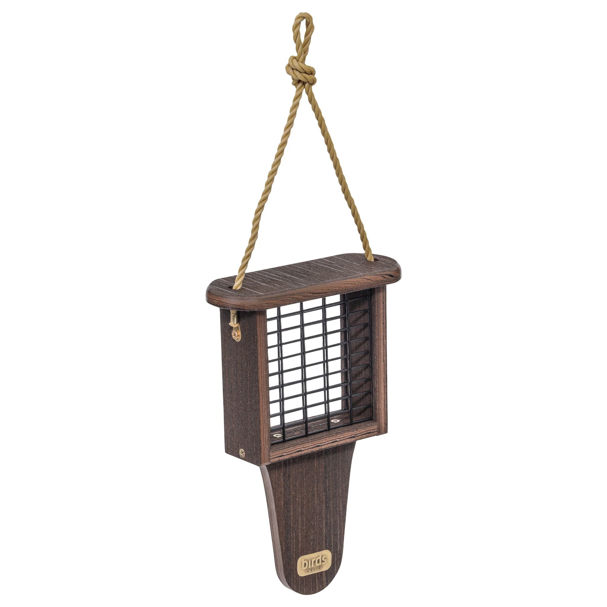 Tail Prop Suet Feeder Spruce Creek Collection in Brazilian Walnut Recycled Plastic - Birds Choice