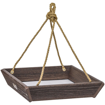 Hanging Tray Bird Feeder Spruce Creek Collection in Brazilian Walnut Recycled Plastic - Birds Choice