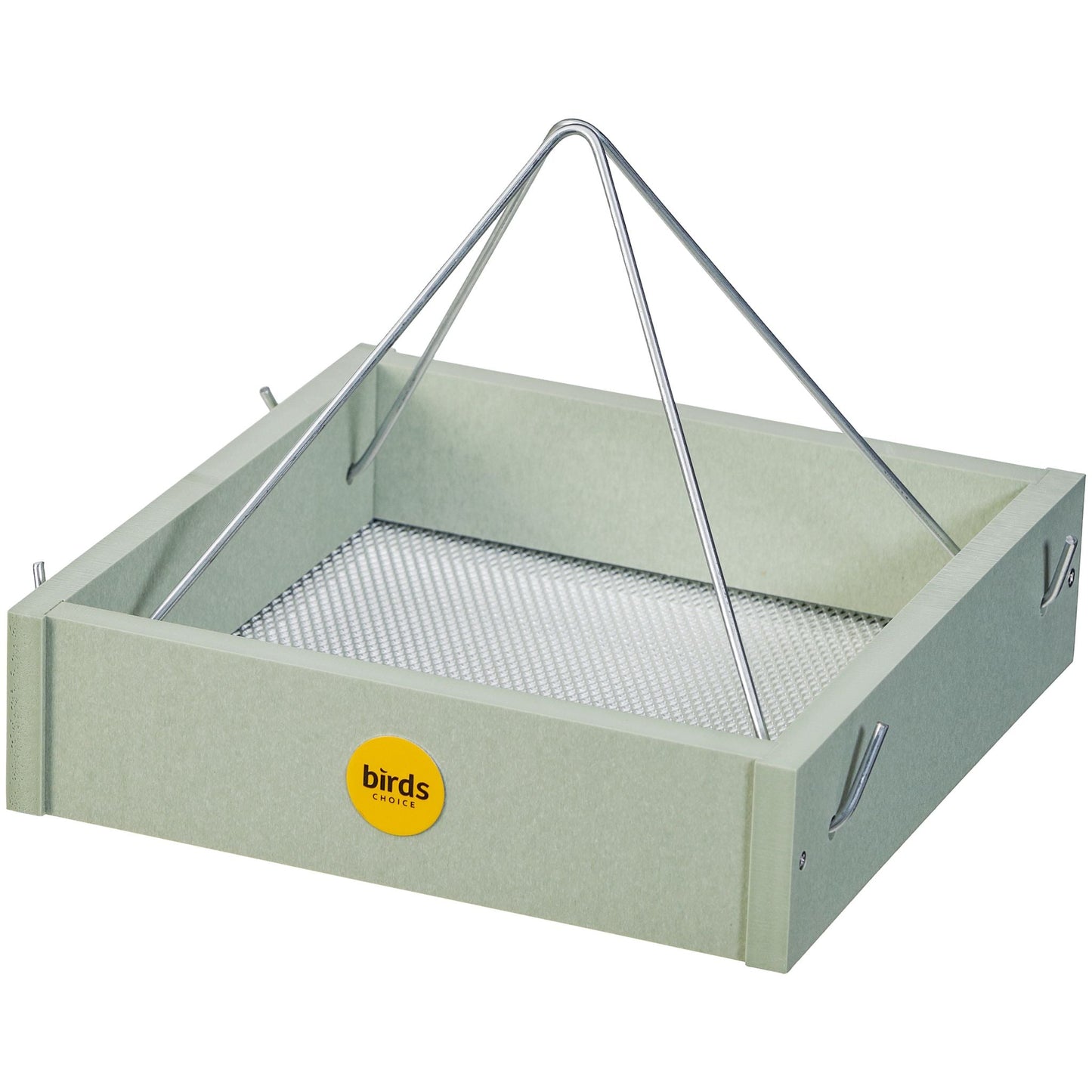 Small Hanging Tray Bird Feeder in Sage Green Recycled Plastic