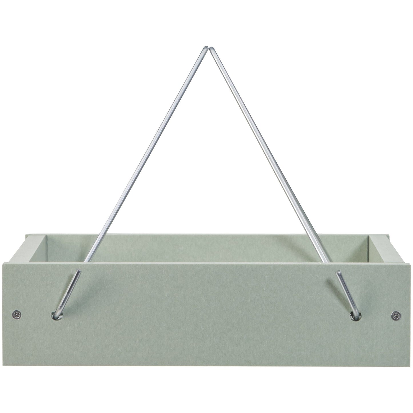 Small Hanging Tray Bird Feeder in Sage Green Recycled Plastic