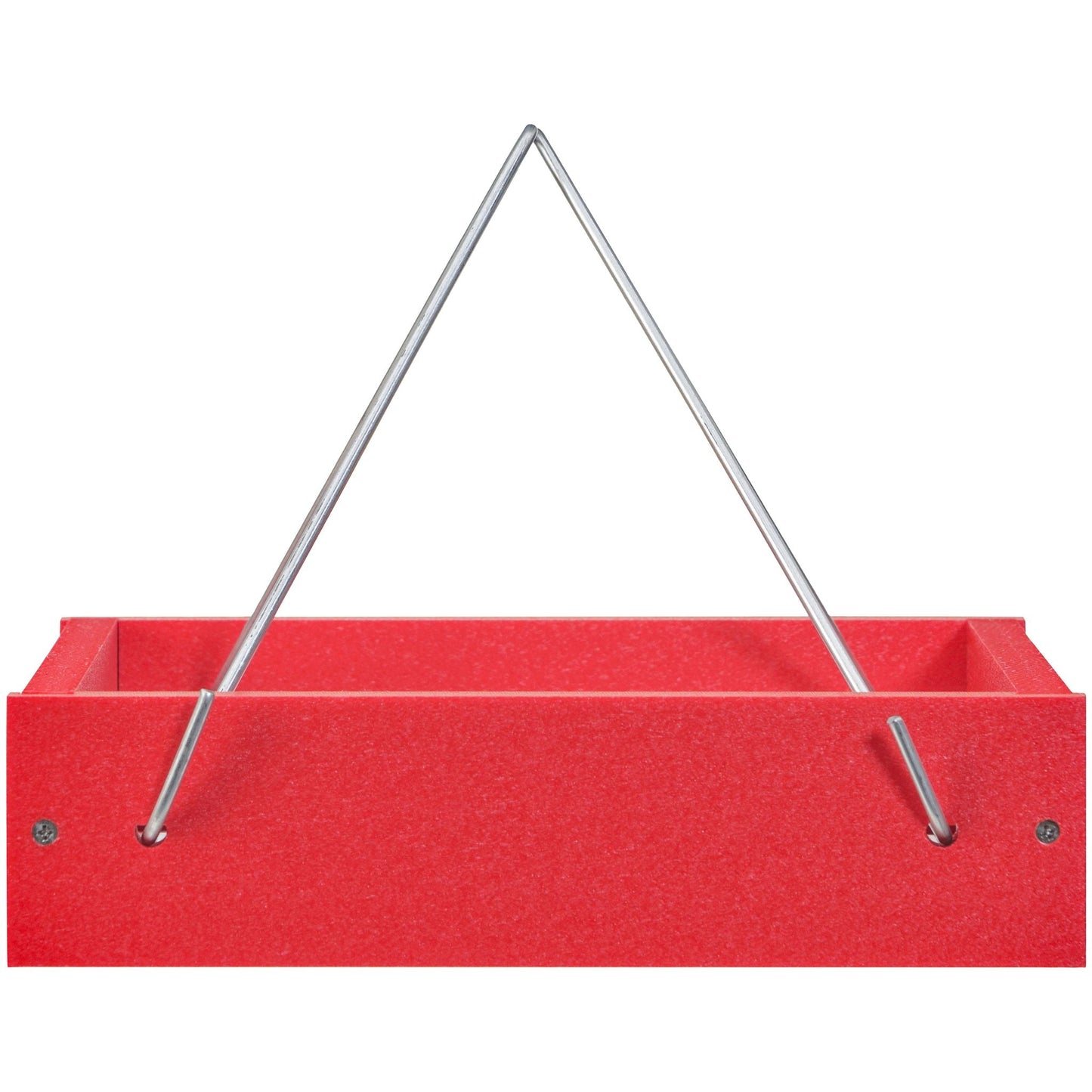 Small Hanging Tray Bird Feeder in Red Recycled Plastic