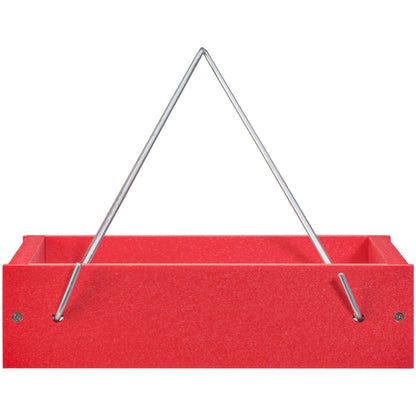 Small Hanging Tray Bird Feeder in Red Recycled Plastic