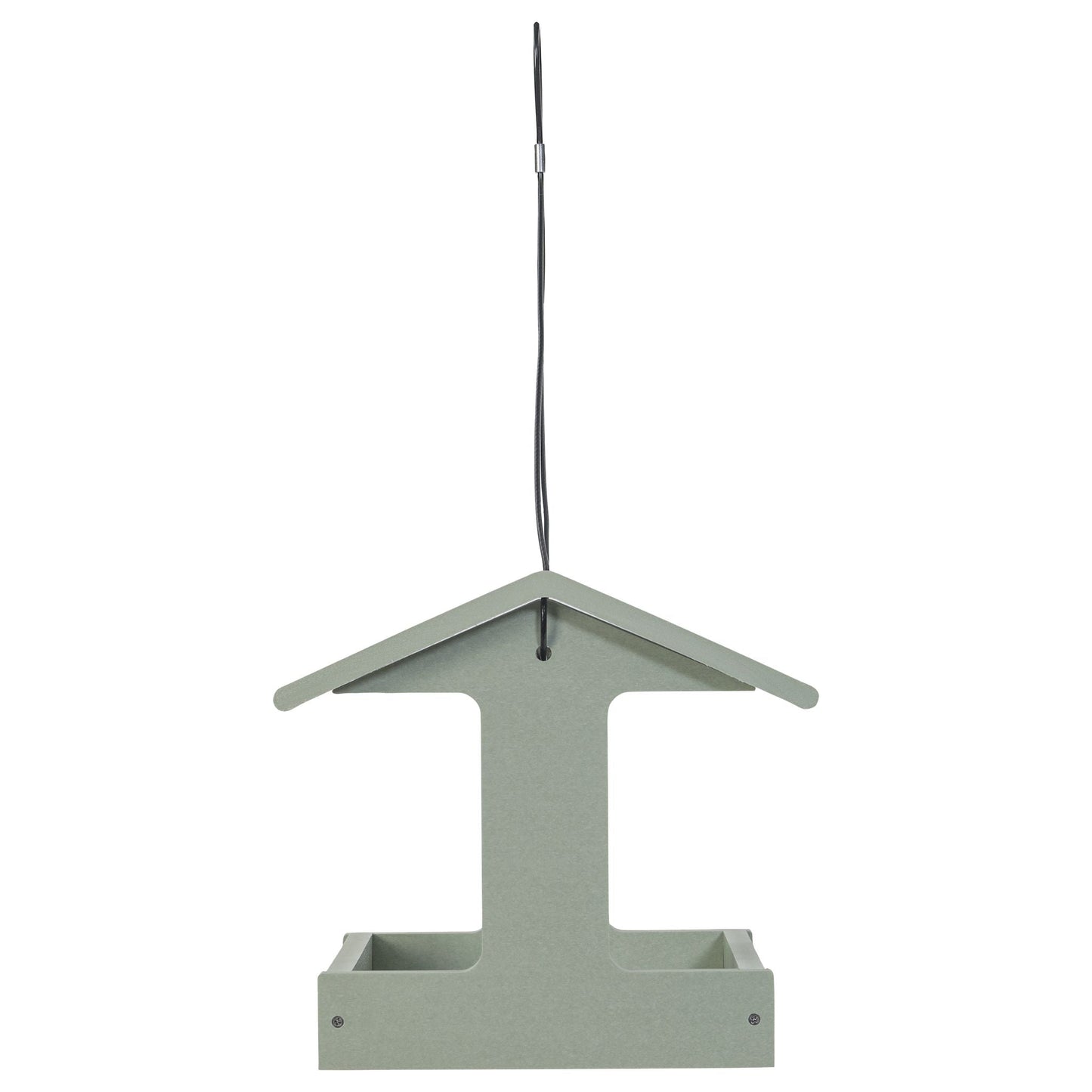 Recycled Plastic Fly-Thru Feeder in Sage Green