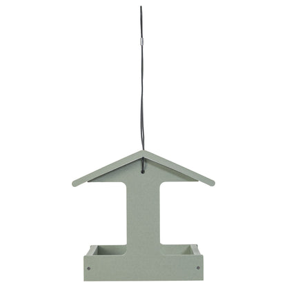 Recycled Plastic Fly-Thru Feeder in Sage Green