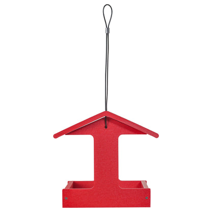 Recycled Plastic Fly-Thru Feeder in Red