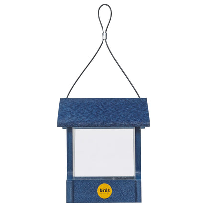 Small Hopper Feeder in Blue Recycled Plastic