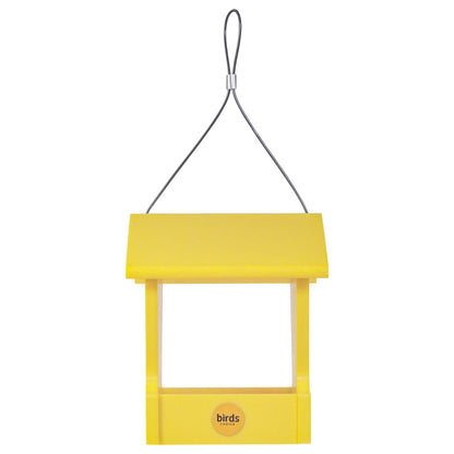 Small Hopper Feeder in Yellow Recycled Plastic