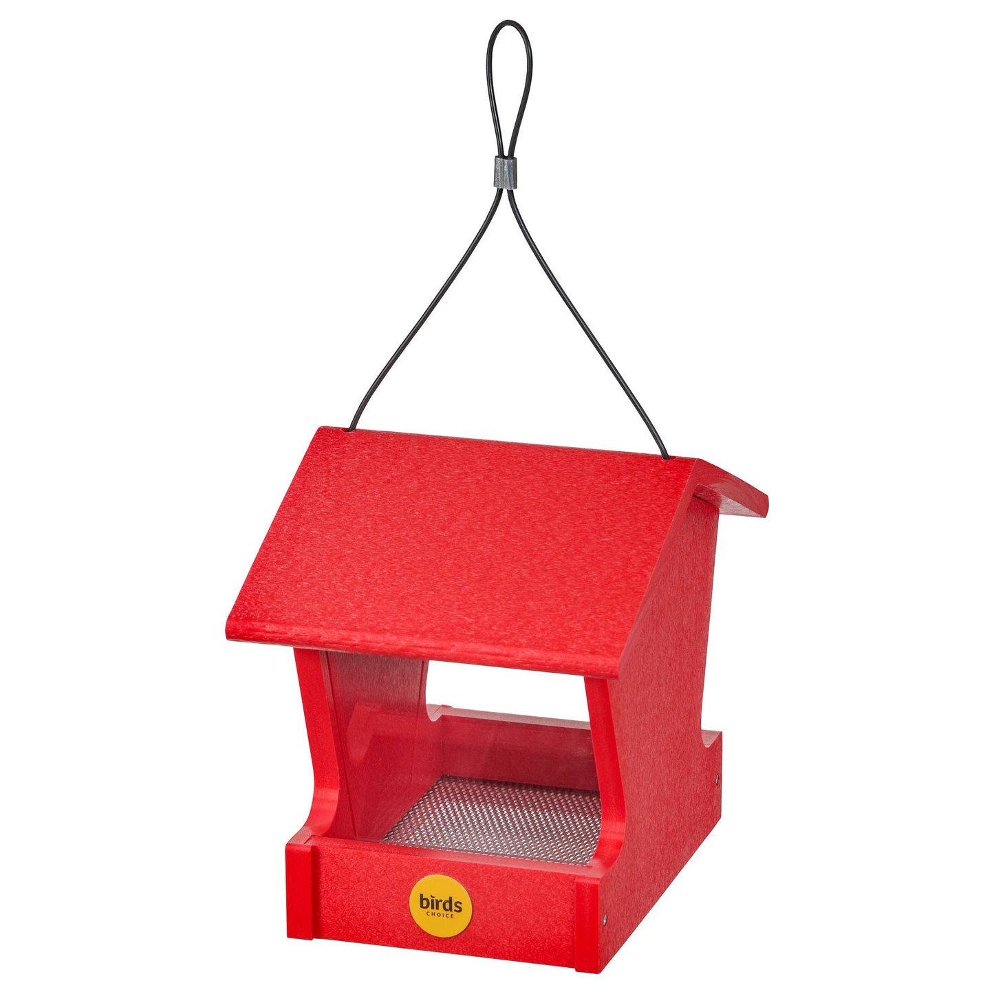 Small Hopper Feeder in Red Recycled Plastic