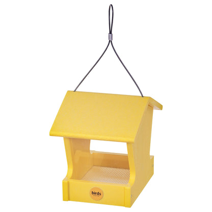 Small Hopper Feeder in Yellow Recycled Plastic