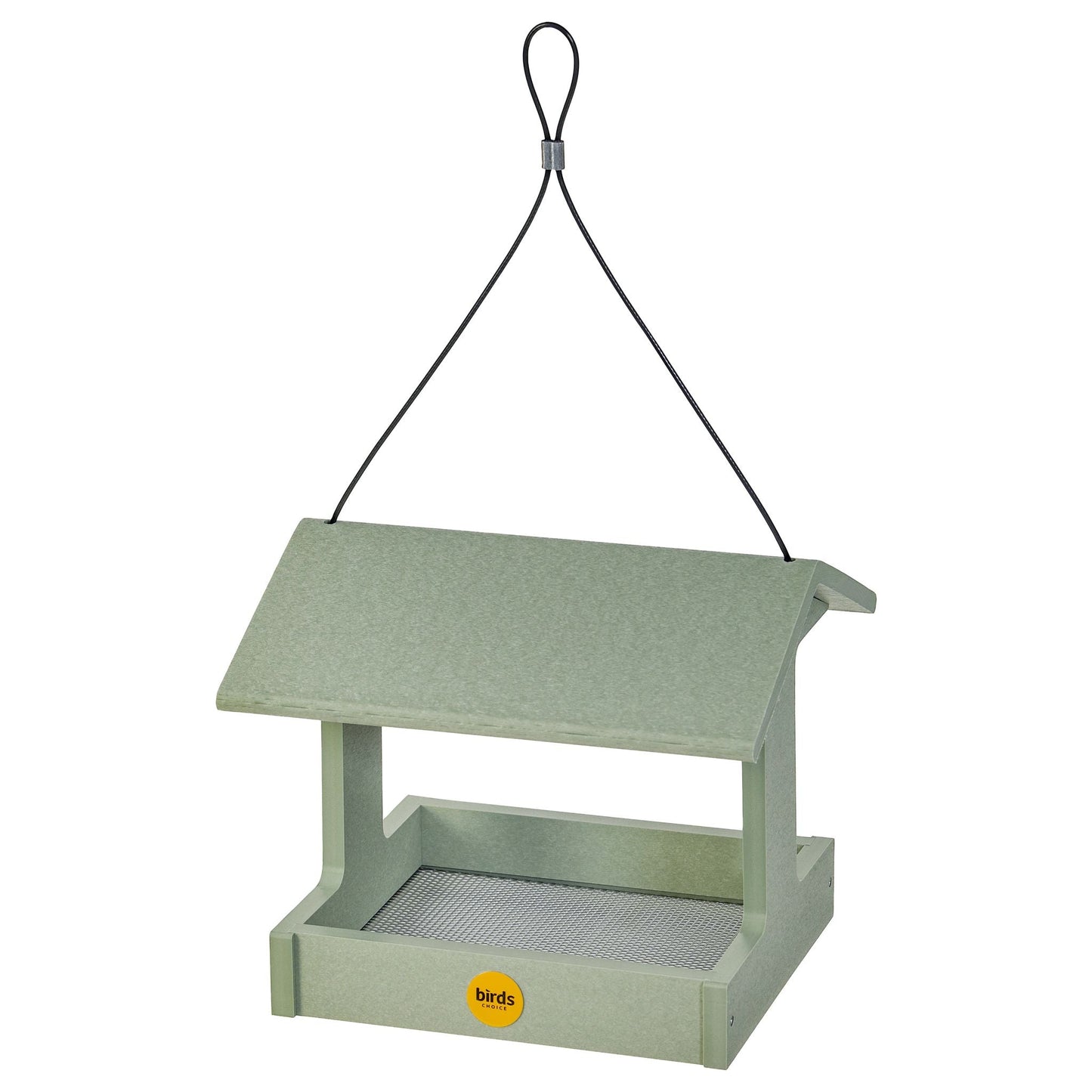 Recycled Plastic Fly-Thru Feeder in Sage Green