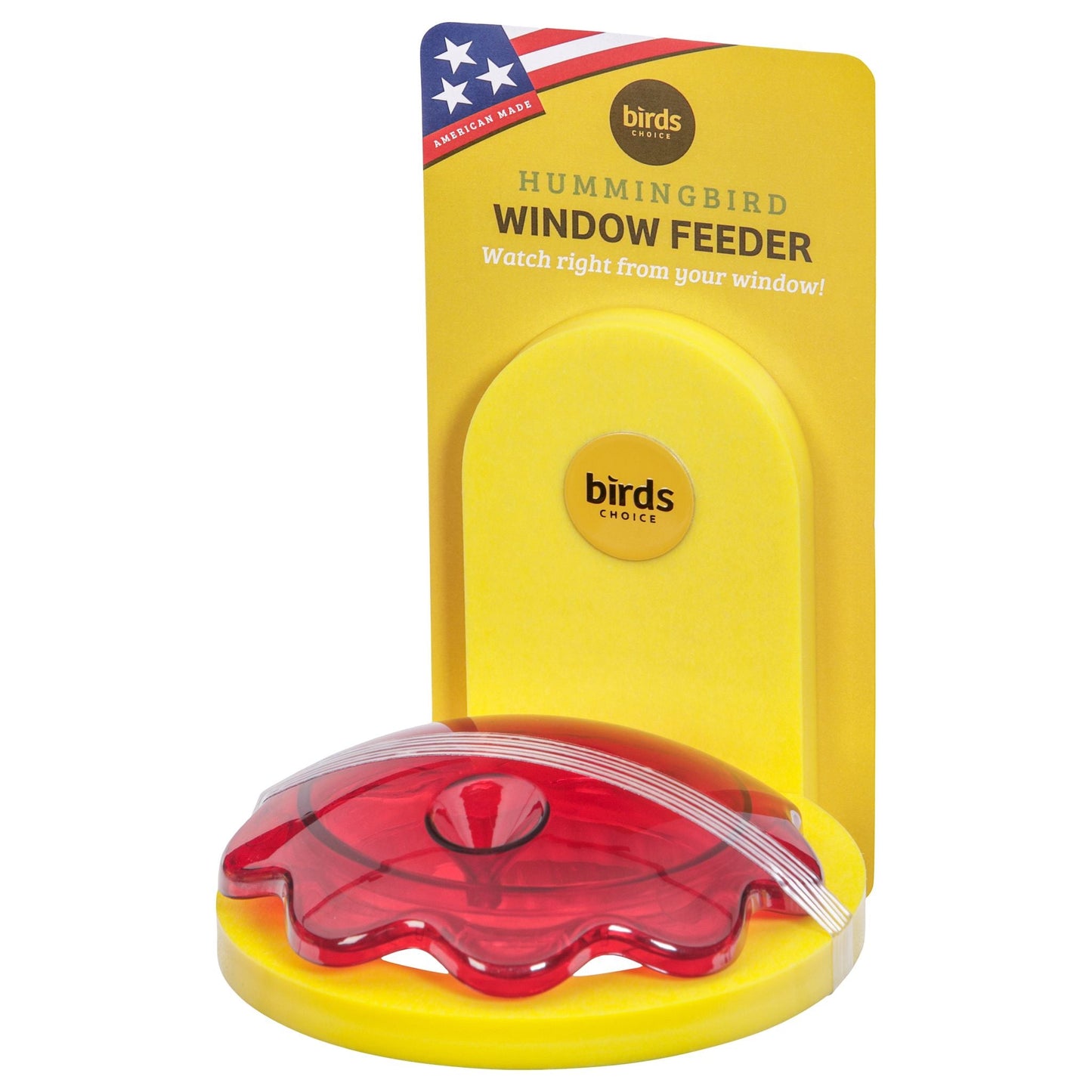 Window Mount Hummingbird Feeder in Yellow Recycled Plastic