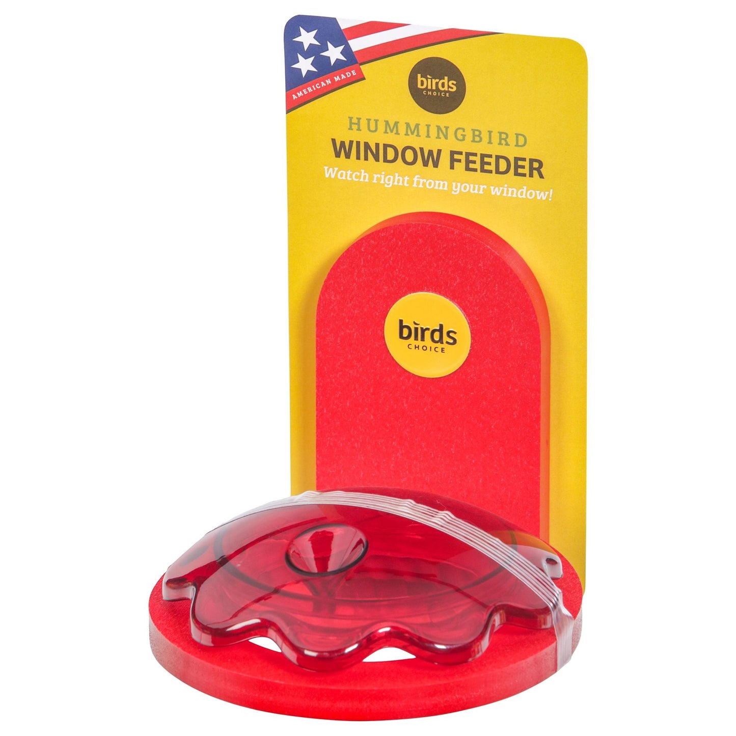 Window Mount Hummingbird Feeder in Red Recycled Plastic