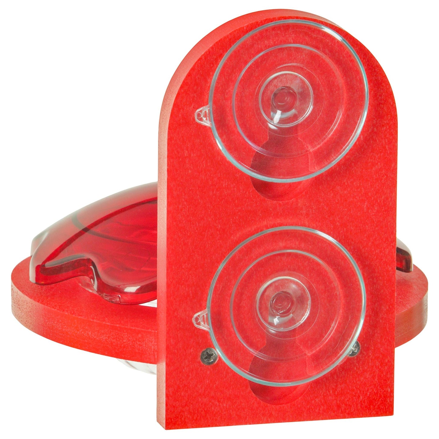 Window Mount Hummingbird Feeder in Red Recycled Plastic