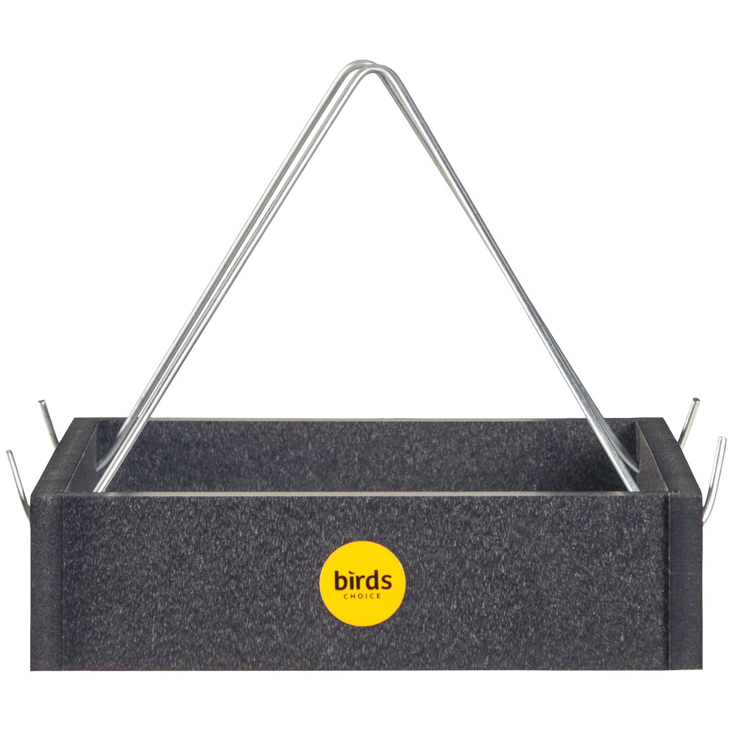 Small Hanging Tray Bird Feeder in Black Recycled Plastic