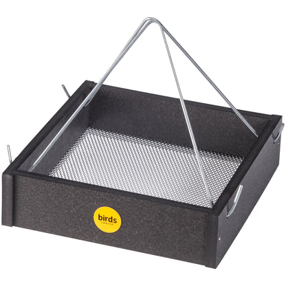 Small Hanging Tray Bird Feeder in Black Recycled Plastic