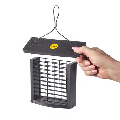 Recycled Plastic Suet Feeder in Black