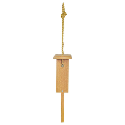 Modern Farmhouse Suet Feeder with Tail Prop in Natural Teak - Birds Choice