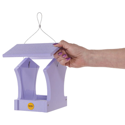 Small Hopper Bird Feeder in Purple Recycled Plastic - Birds Choice