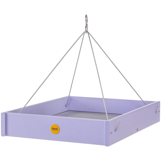 Large Hanging Platform Bird Feeder in Purple Recycled Plastic - Birds Choice