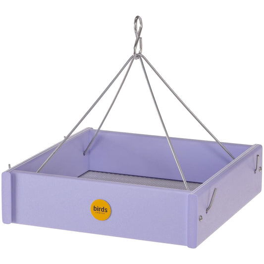 Small Hanging Platform Bird Feeder in Purple Recycled Plastic - Birds Choice