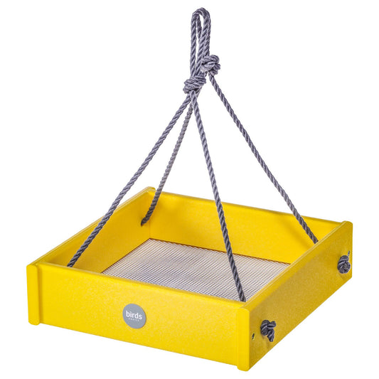 Hanging Tray Bird Feeder Color Pop Collection in Yellow Recycled Plastic