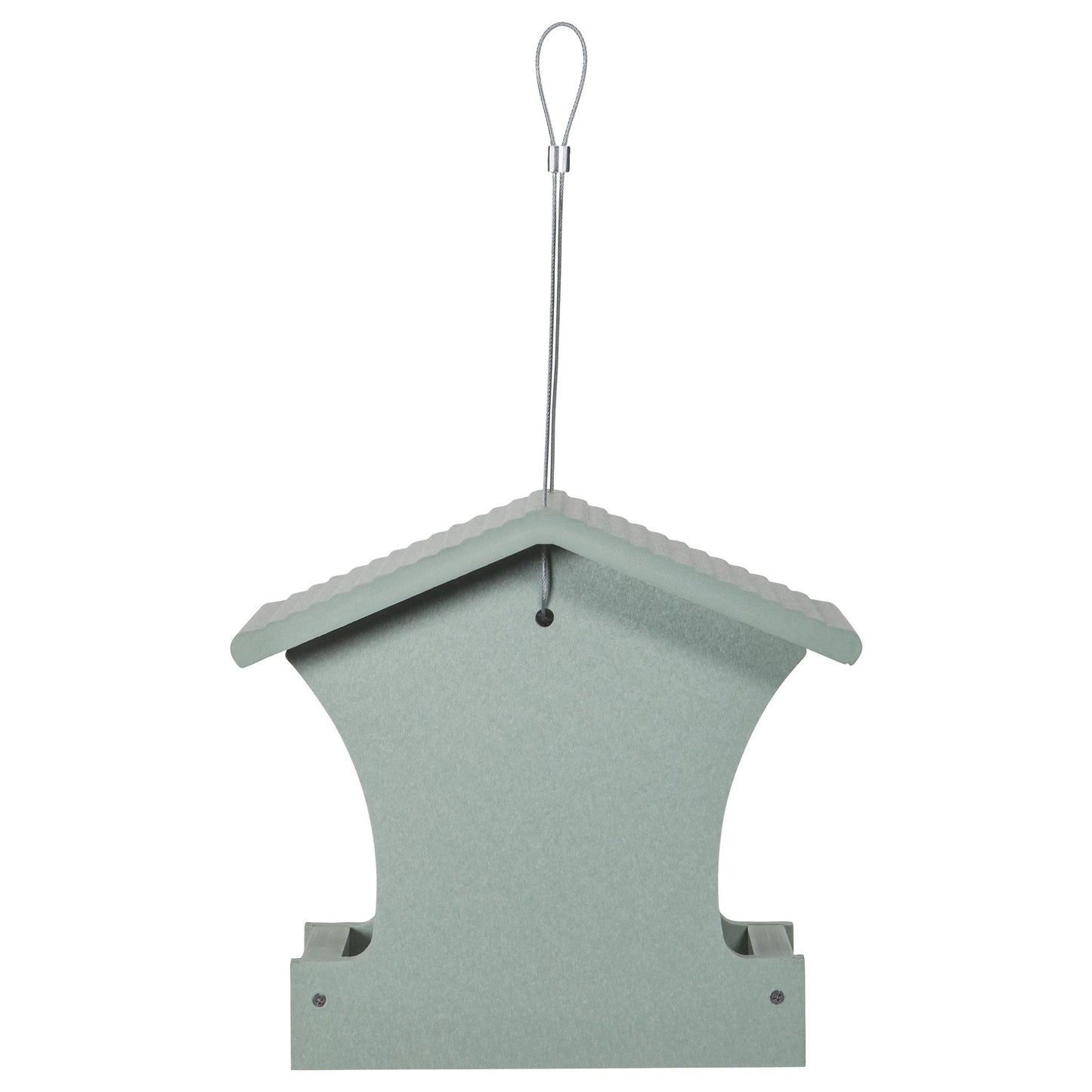 Small Hopper Bird Feeder in Green Recycled Plastic