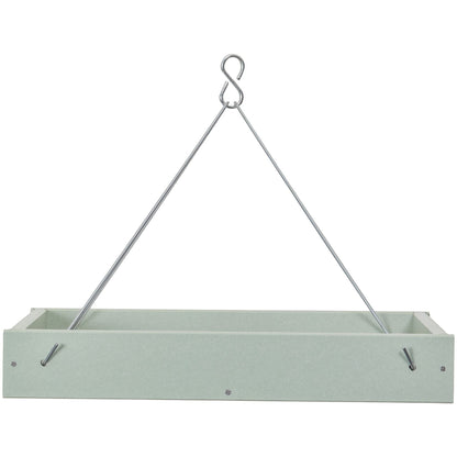 Large Hanging Platform Bird Feeder in Green Recycled Plastic