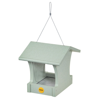 Small Hopper Bird Feeder in Green Recycled Plastic