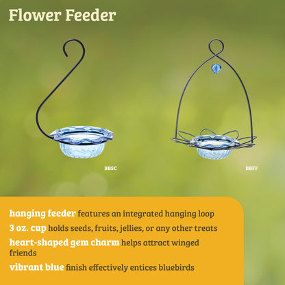 Bluebird Feeder Flower Shape for Mealworms and Dried Fruit