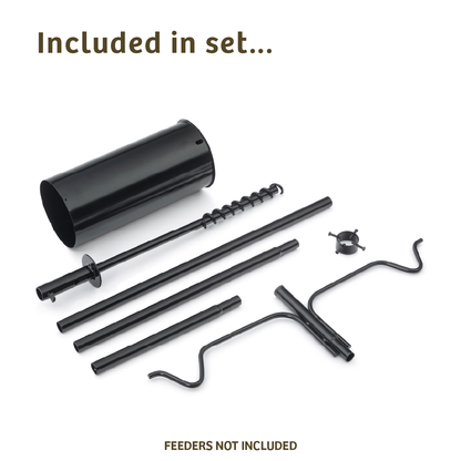 Erva 2 Arm Complete Bird Feeder Pole Set with Squirrel Baffle