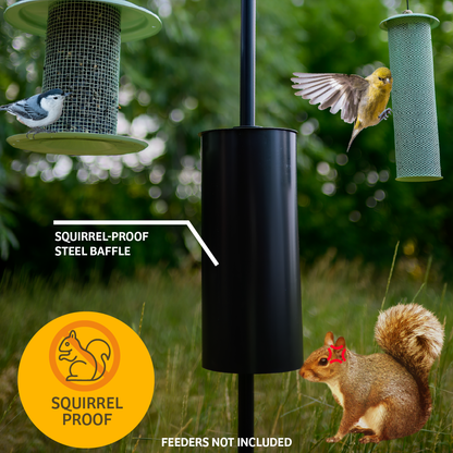 Erva 2 Arm Complete Bird Feeder Pole Set with Squirrel Baffle