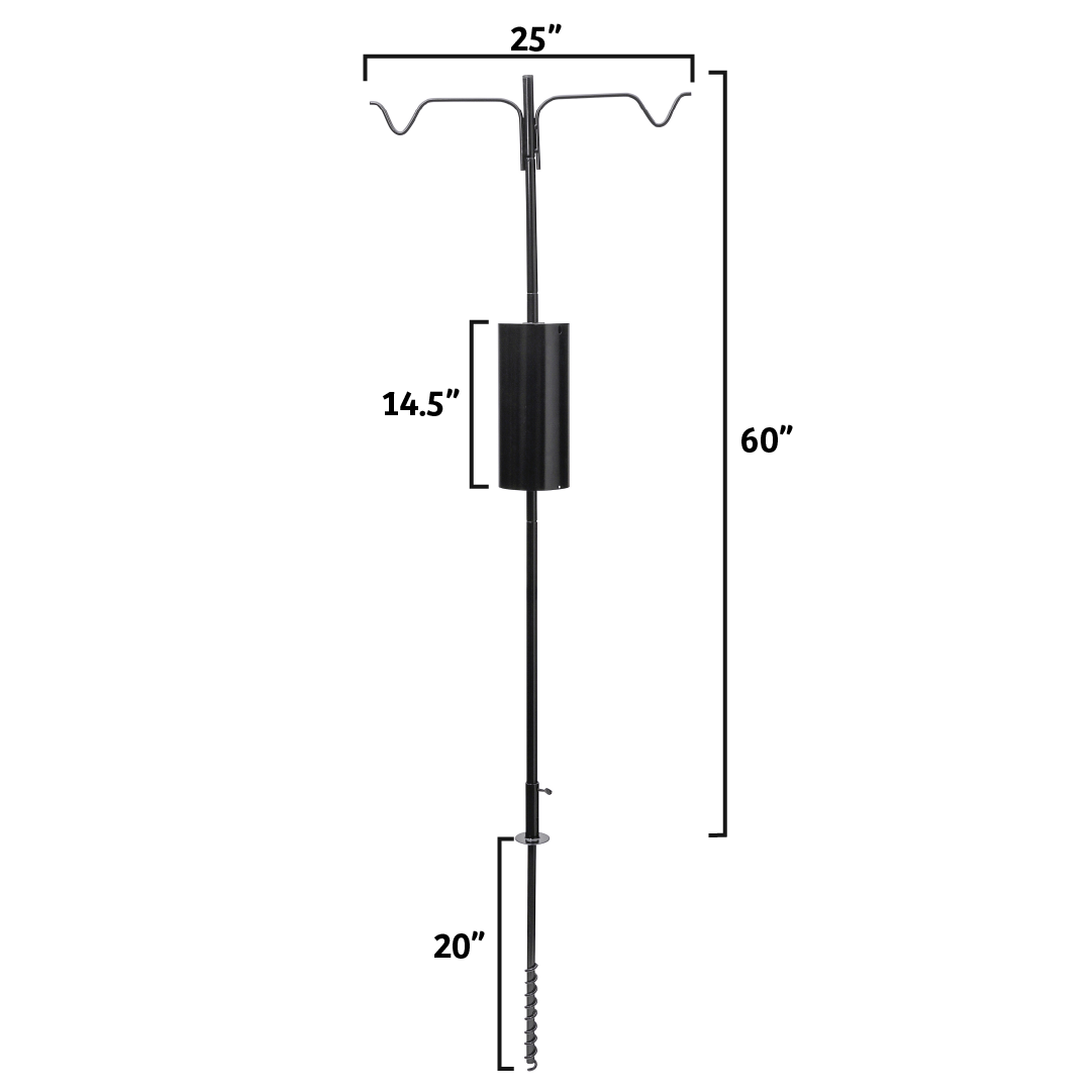 Erva 2 Arm Complete Bird Feeder Pole Set with Squirrel Baffle