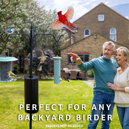 Erva 2 Arm Complete Bird Feeder Pole Set with Squirrel Baffle