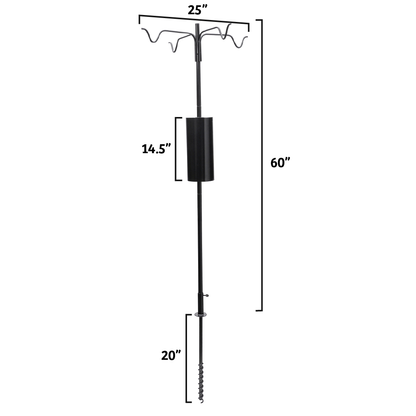 4 Arm Complete Bird Feeder Pole Set with Squirrel Baffle