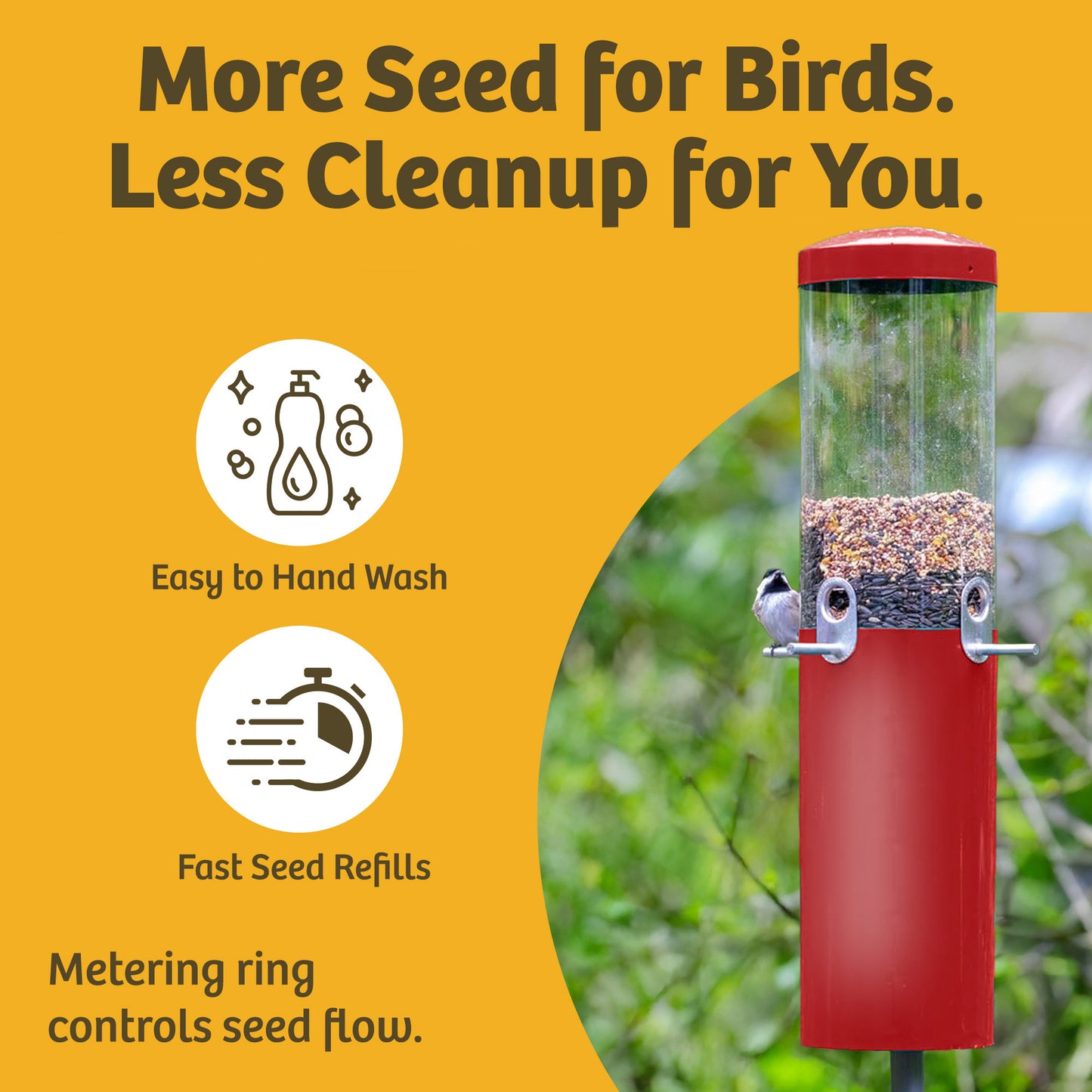 Squirrel Proof Classic Bird Feeder with Pole and Squirrel Baffle