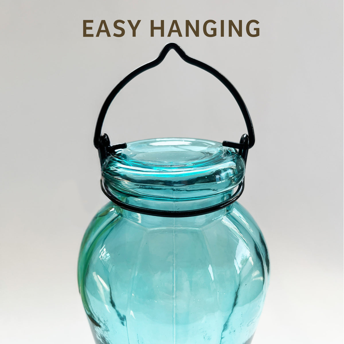 Blue Glass Hummingbird Feeder