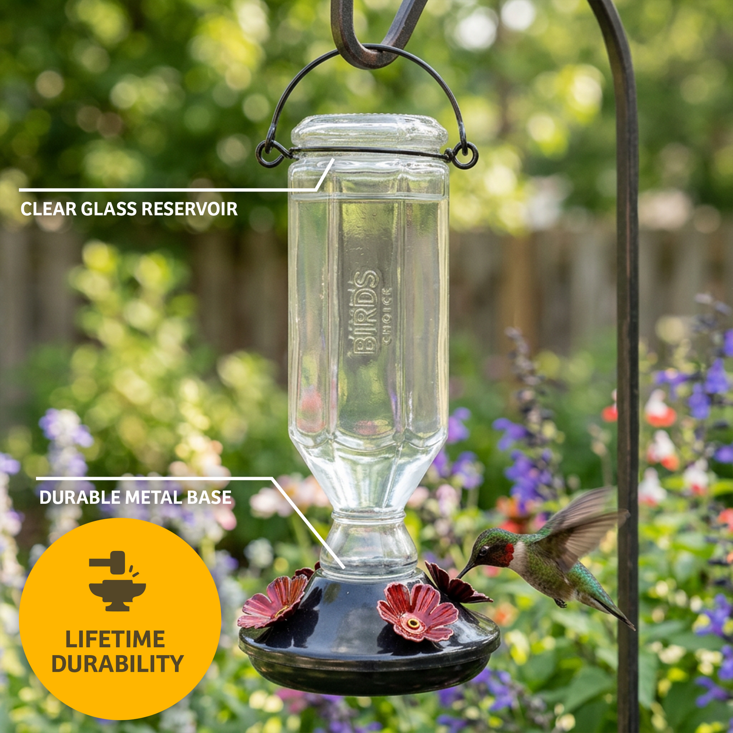 Black Base Hummingbird Feeder