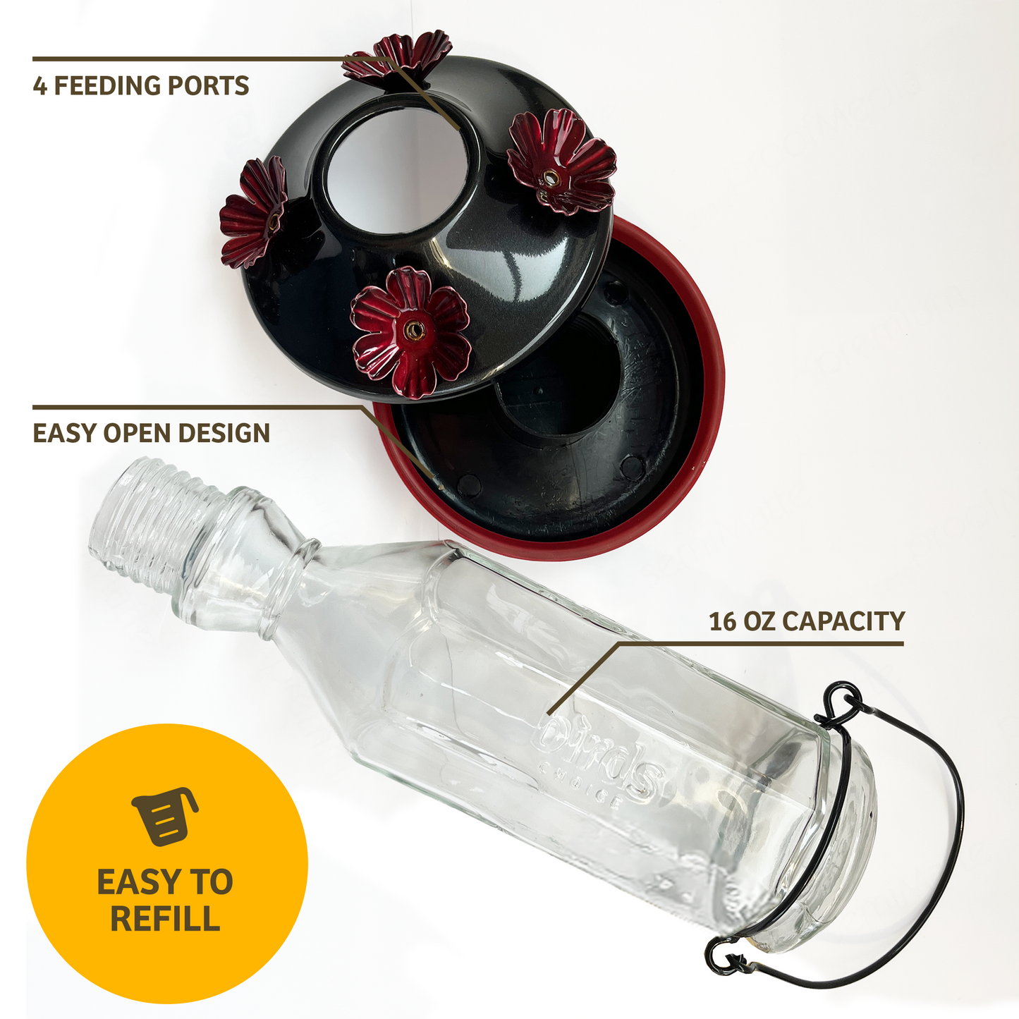 Black Base Hummingbird Feeder