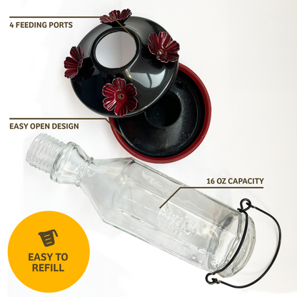 Black Base Hummingbird Feeder
