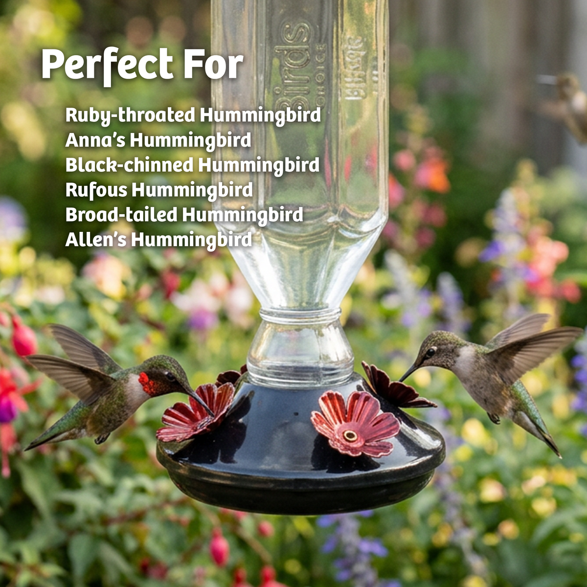 Black Base Hummingbird Feeder