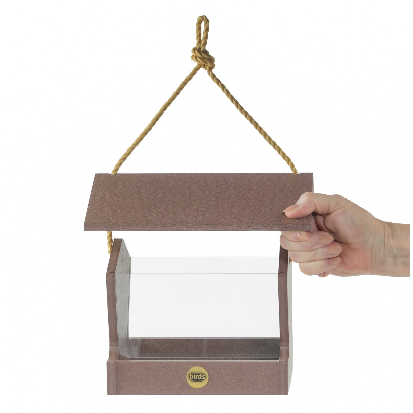 Medium Hopper Bird Feeder in Cinnamon Recycled Plastic