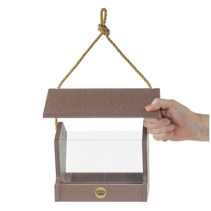 Medium Hopper Bird Feeder in Cinnamon Recycled Plastic