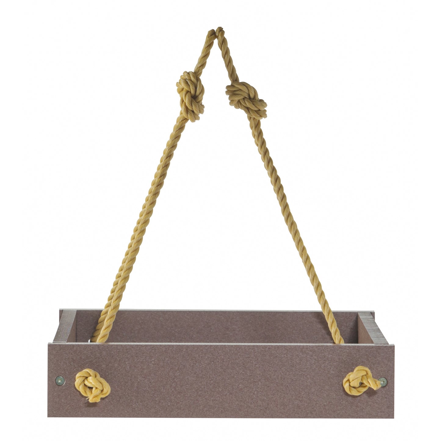 Small Hanging Platform Bird Feeder in Cinnamon Recycled Plastic
