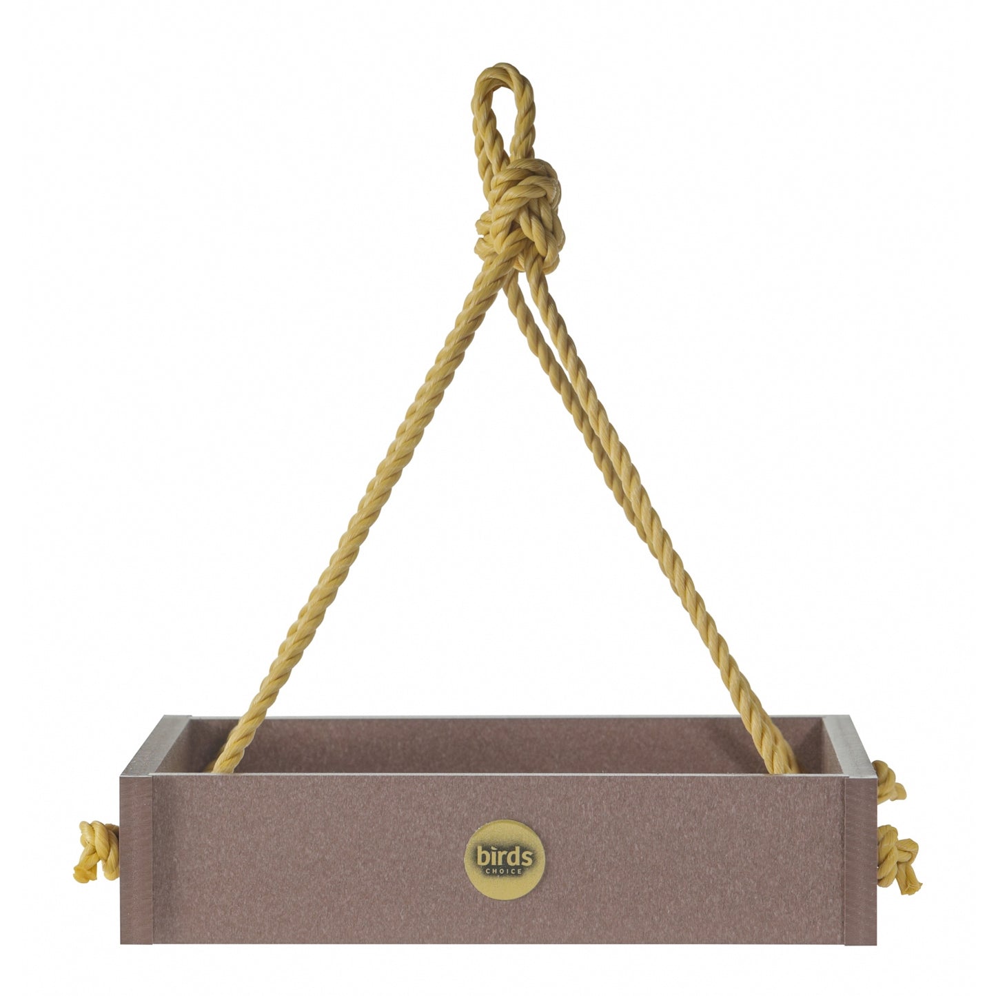 Small Hanging Platform Bird Feeder in Cinnamon Recycled Plastic