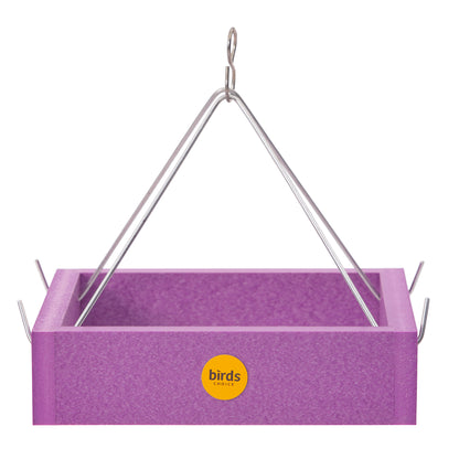Small Hanging Tray Bird Feeder in Purple Recycled Plastic-Limited Edition