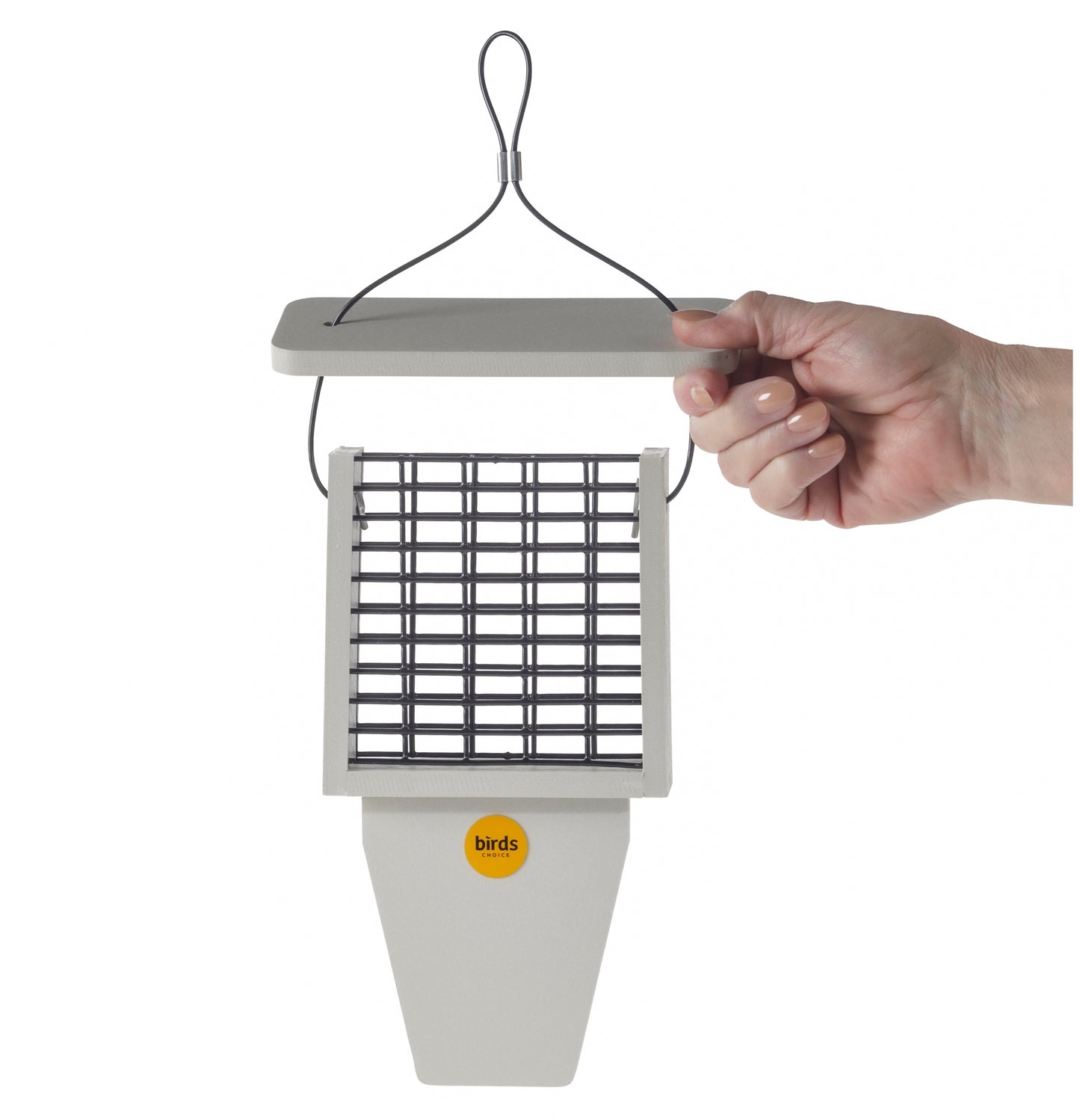 Suet Feeder with Tail Prop for Single Cake in Sea Salt