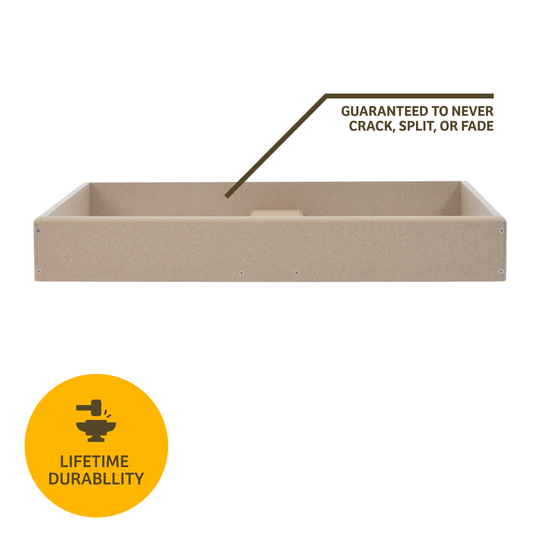 Seed Catcher Platform Bird Feeder Pole Mount in Taupe Recycled Plastic Medium