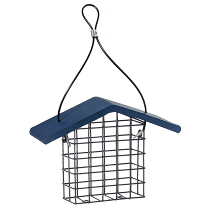 Single Suet Feeder with Recycled Blue Roof
